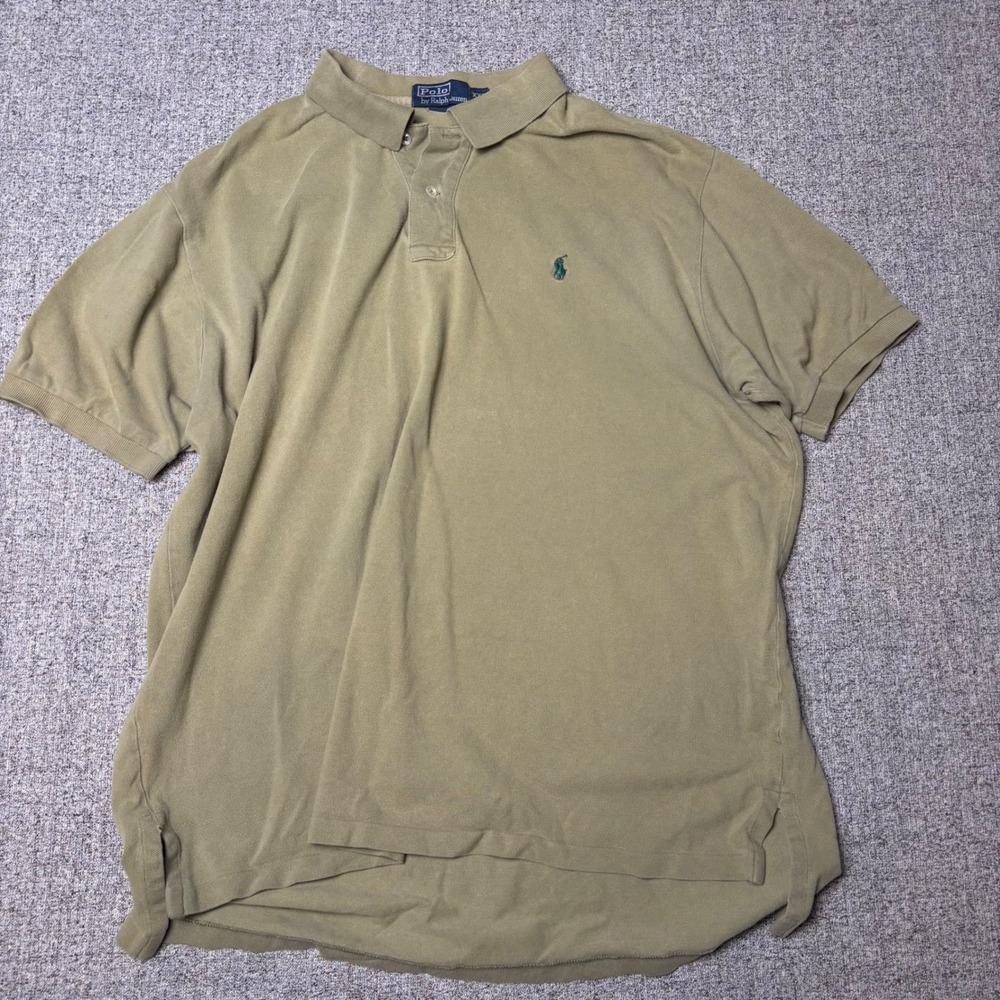 Polo Ralph Lauren Polo Shirt Mens XXL Olive Green Short Sleeve Preppy Pony